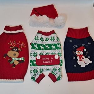 Pet Dog Christmas Clothes Lot XS. In excellent condition.